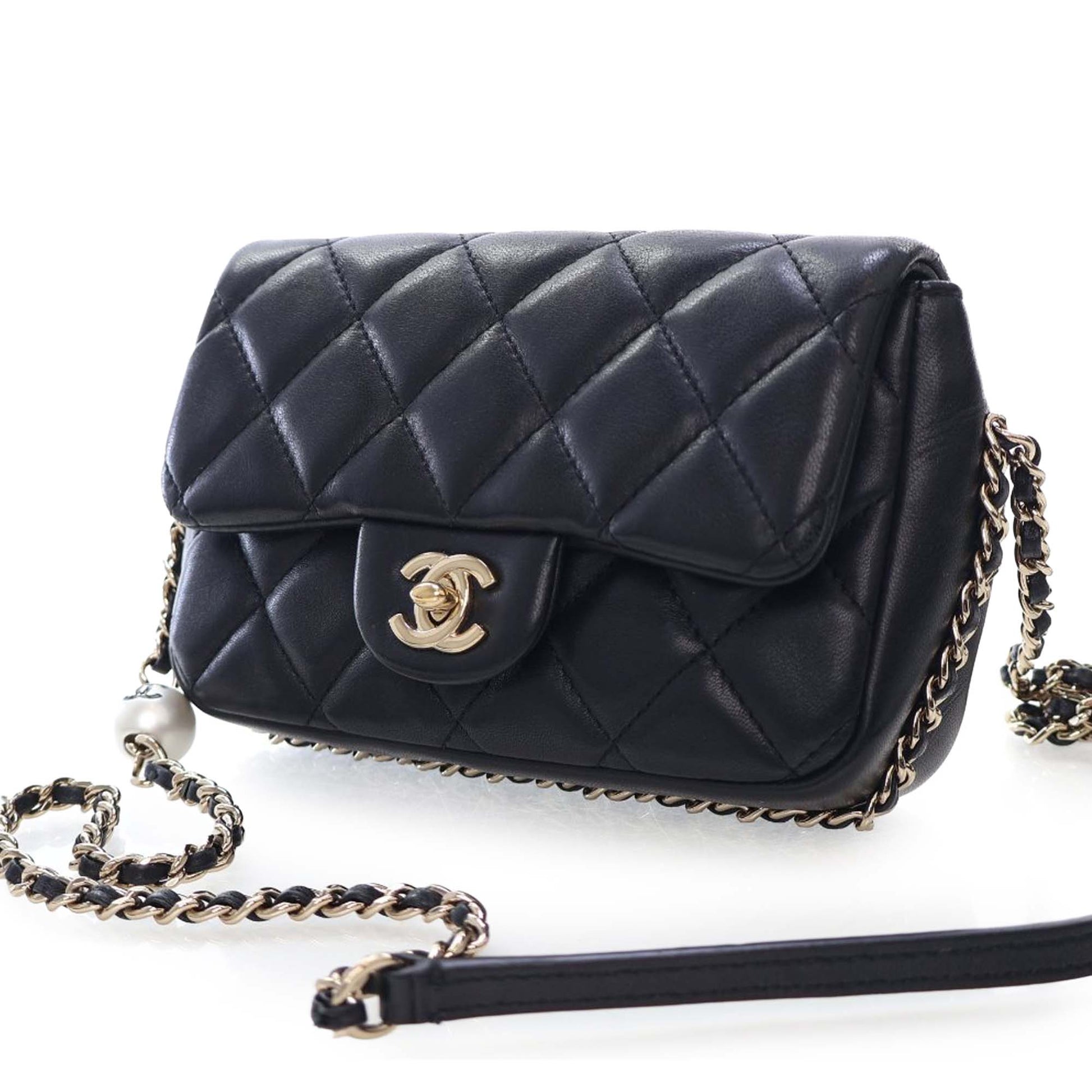 Chanel Small Quilted Lambskin My Precious Pearls Chain Flap