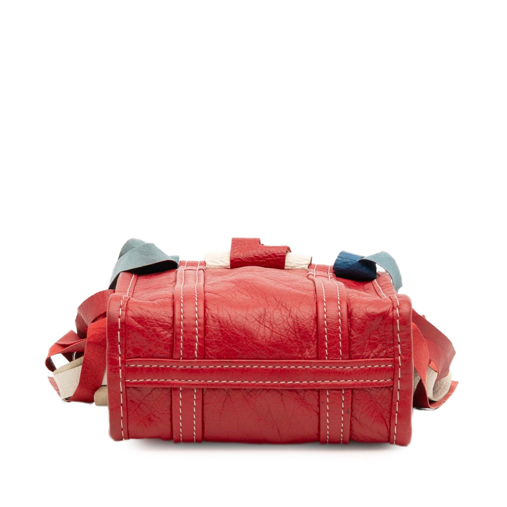 Balenciaga XXS Lambskin Fringe Bazar Shopper Satchel