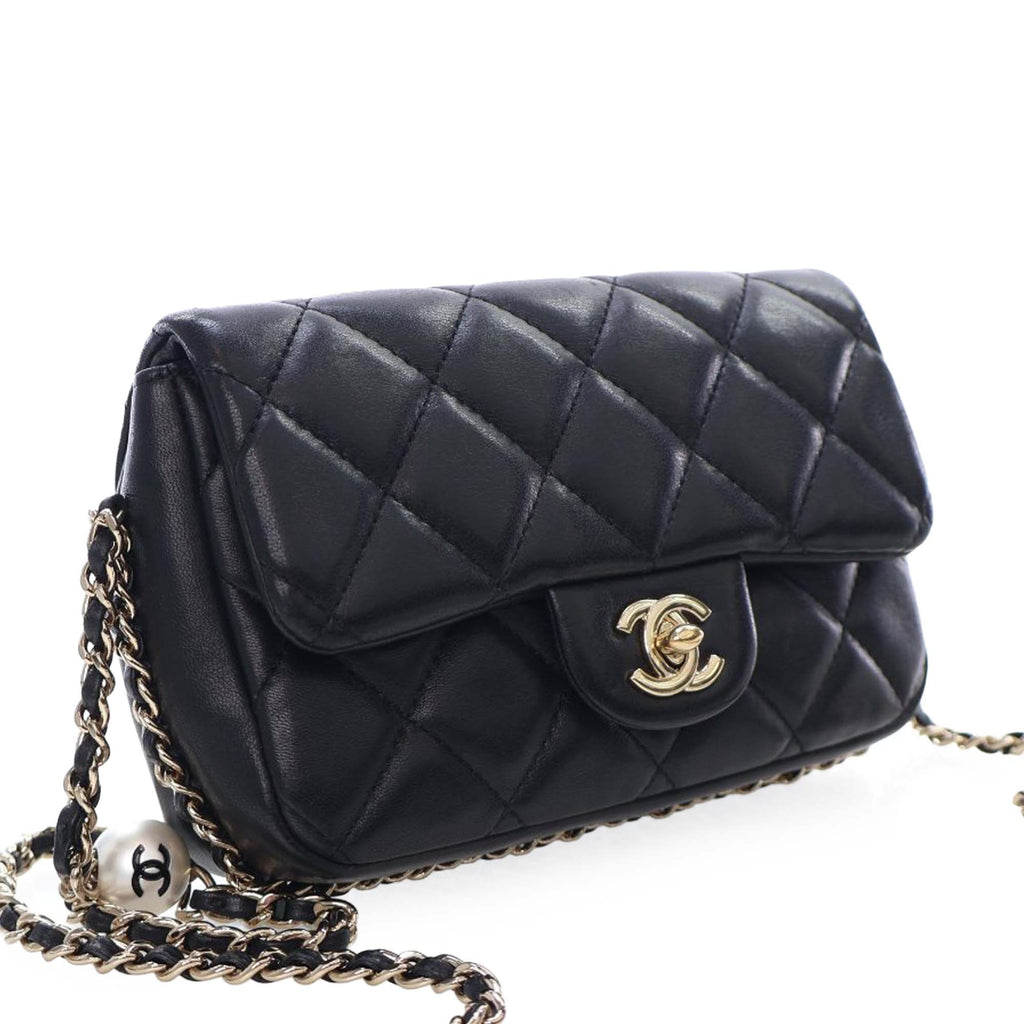 Chanel Small Quilted Lambskin My Precious Pearls Chain Flap