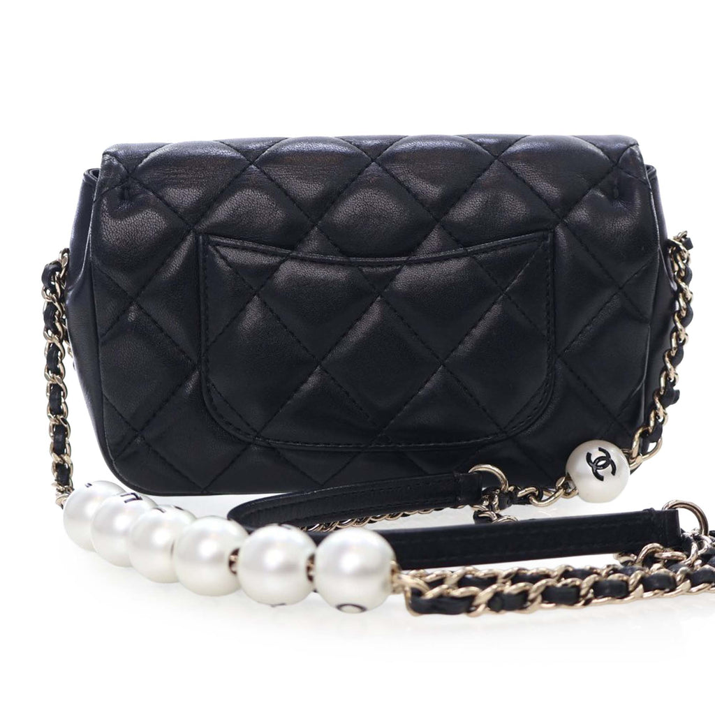 Chanel Small Quilted Lambskin My Precious Pearls Chain Flap