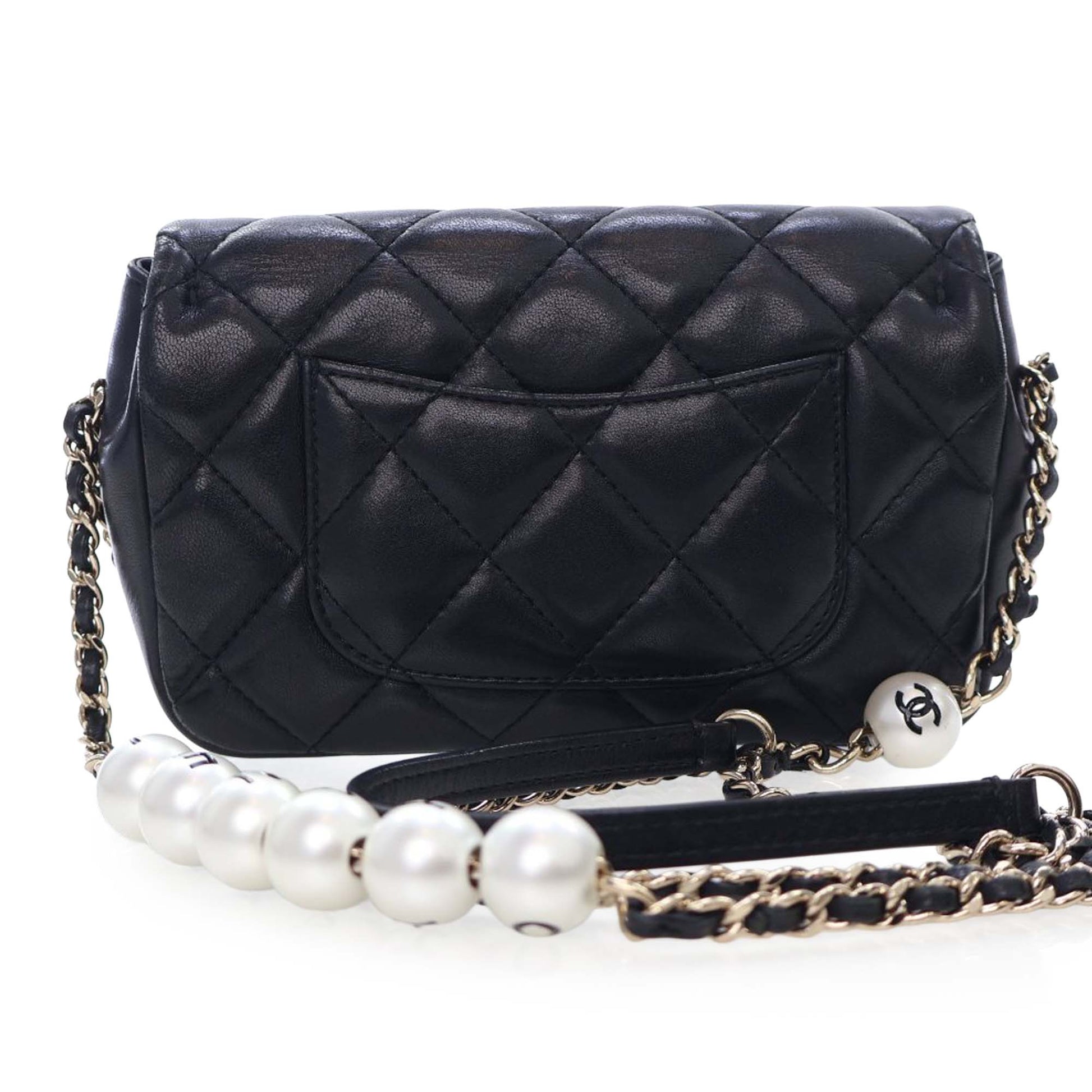 Chanel Small Quilted Lambskin My Precious Pearls Chain Flap