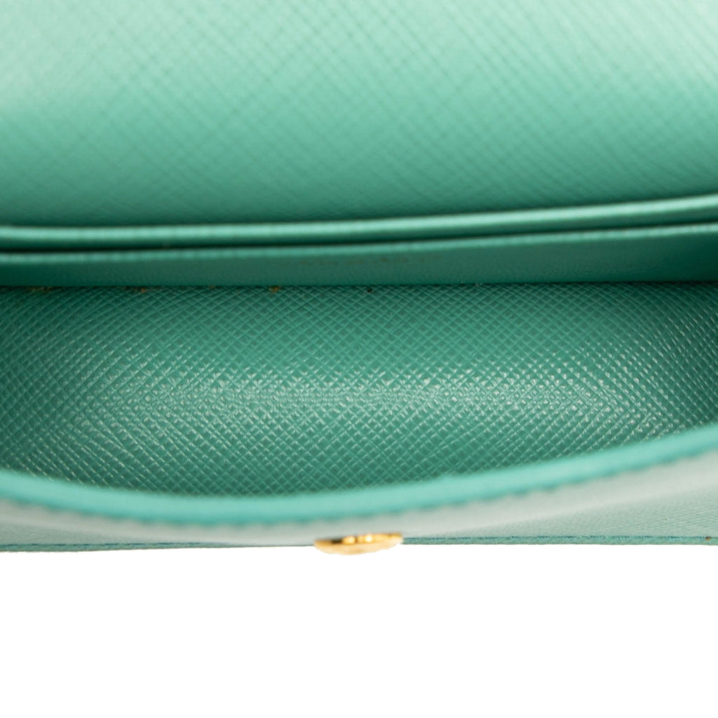 Prada Saffiano Lux Card Holder on Chain