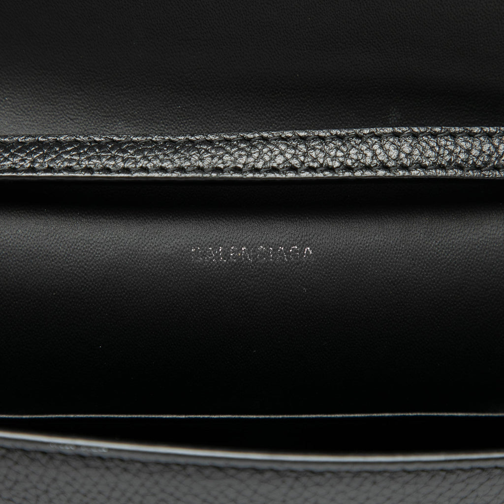 Balenciaga Small Leather Logo Flap Crossbody
