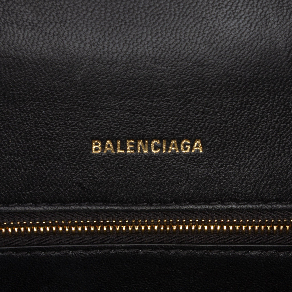 Balenciaga Small Shiny Box Calfskin Hourglass Top Handle Bag