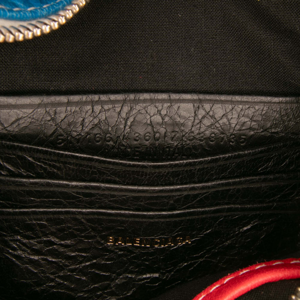 Balenciaga XXS Lambskin Fringe Bazar Shopper Satchel