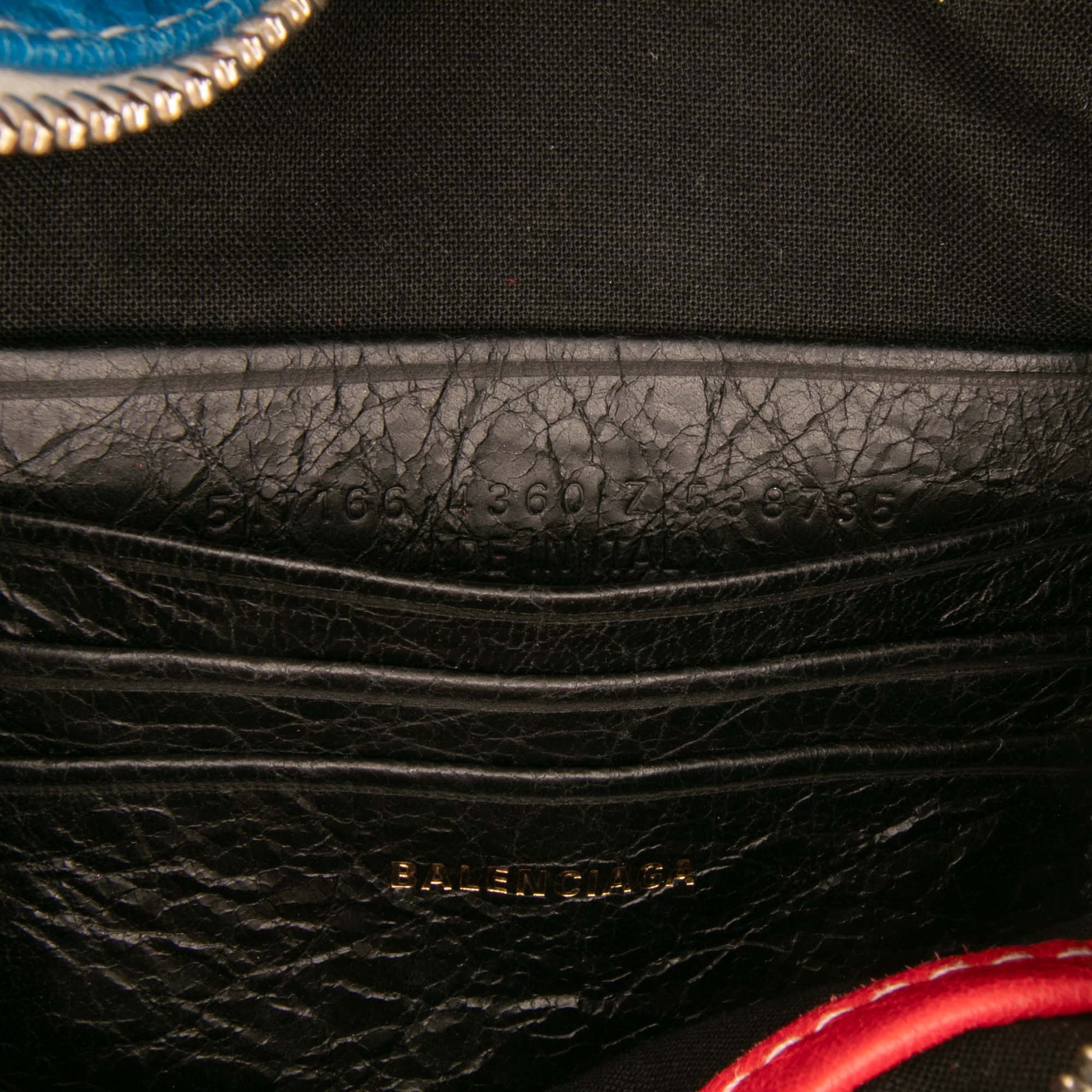 Balenciaga XXS Lambskin Fringe Bazar Shopper Satchel