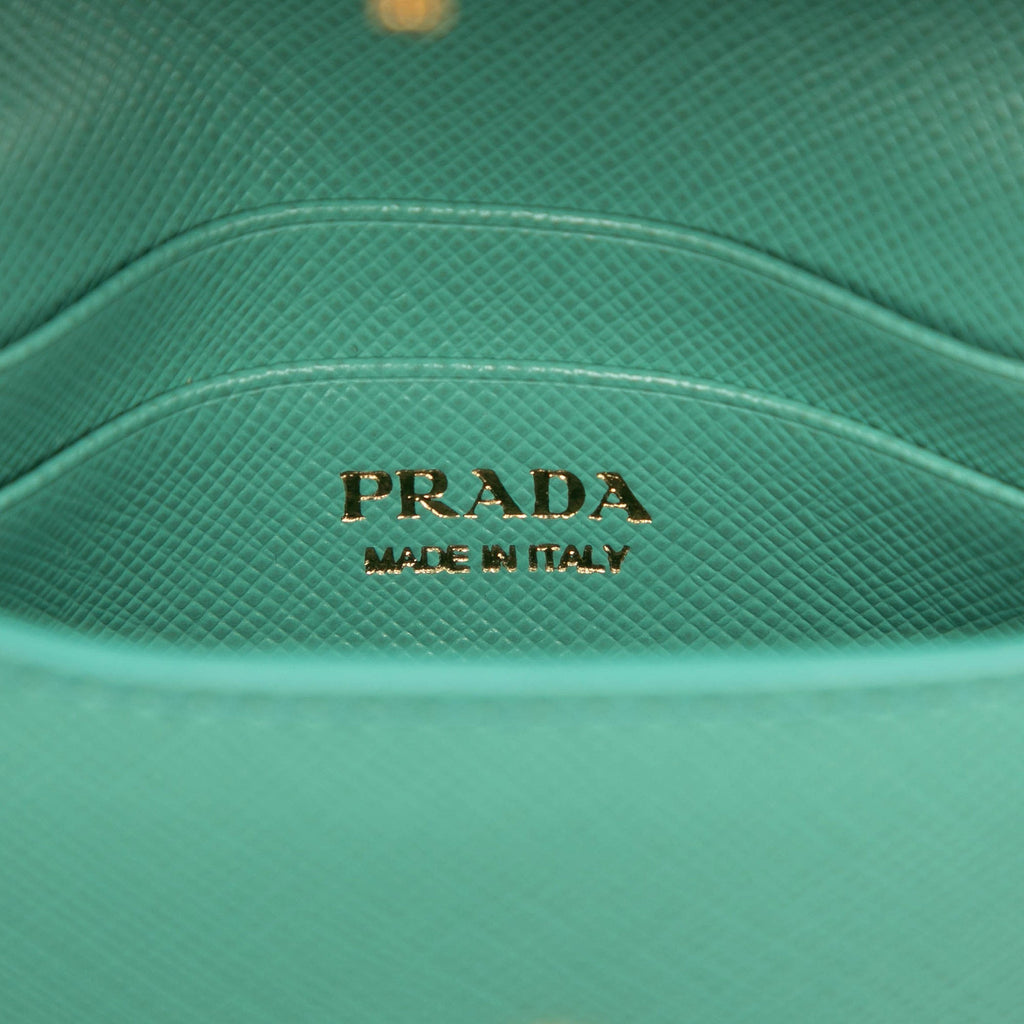 Prada Saffiano Lux Card Holder on Chain