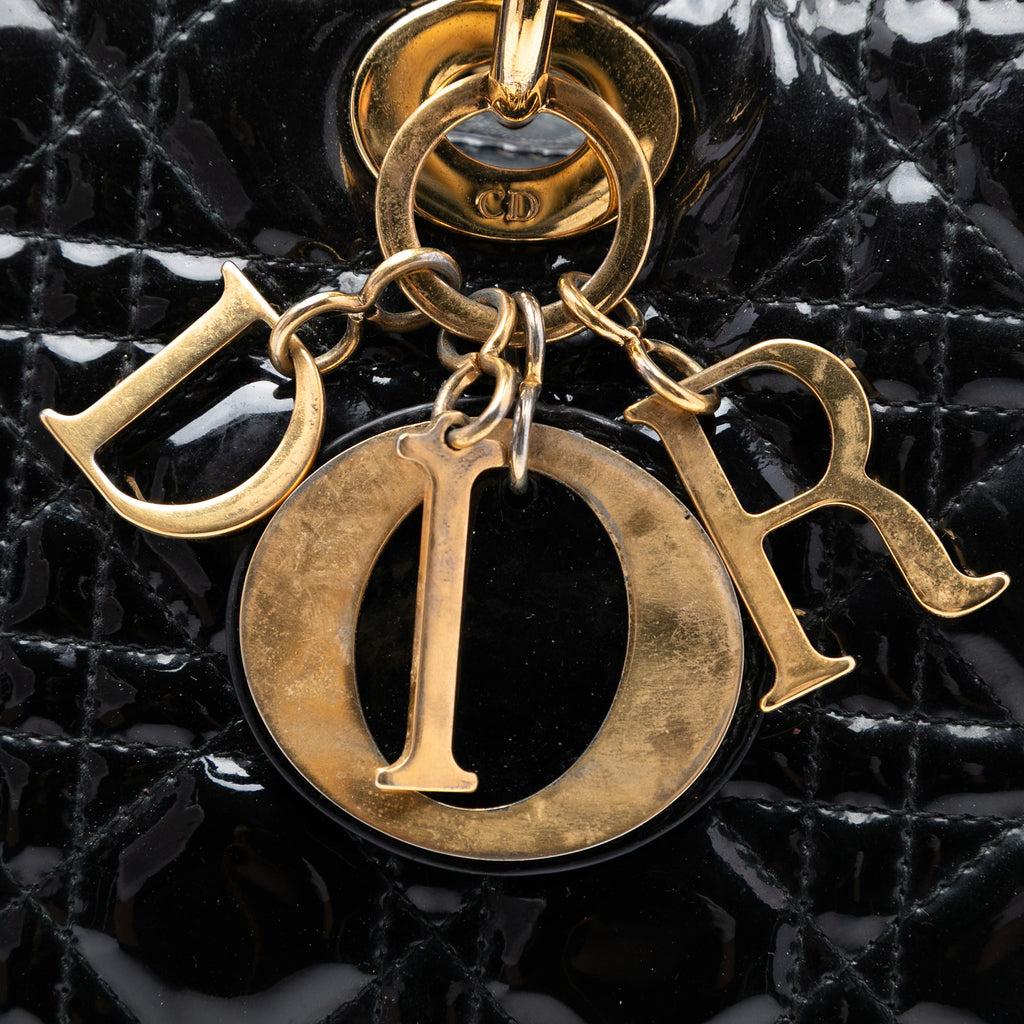Dior Large Patent Cannage Lady Dior