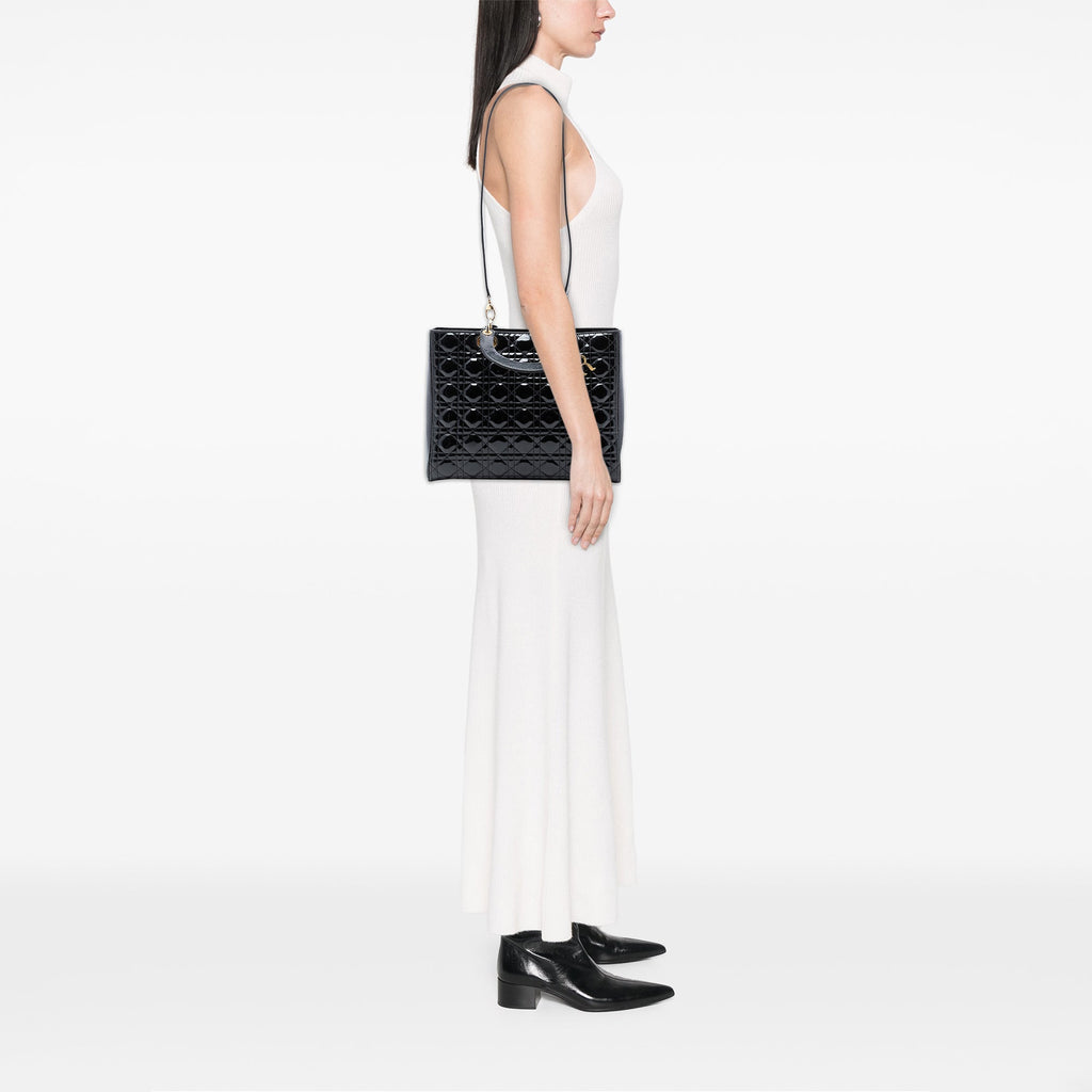 Dior Large Patent Cannage Lady Dior