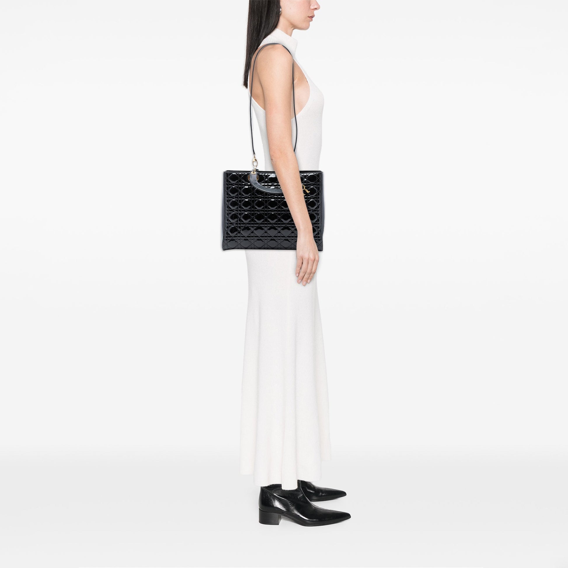 Dior Large Patent Cannage Lady Dior