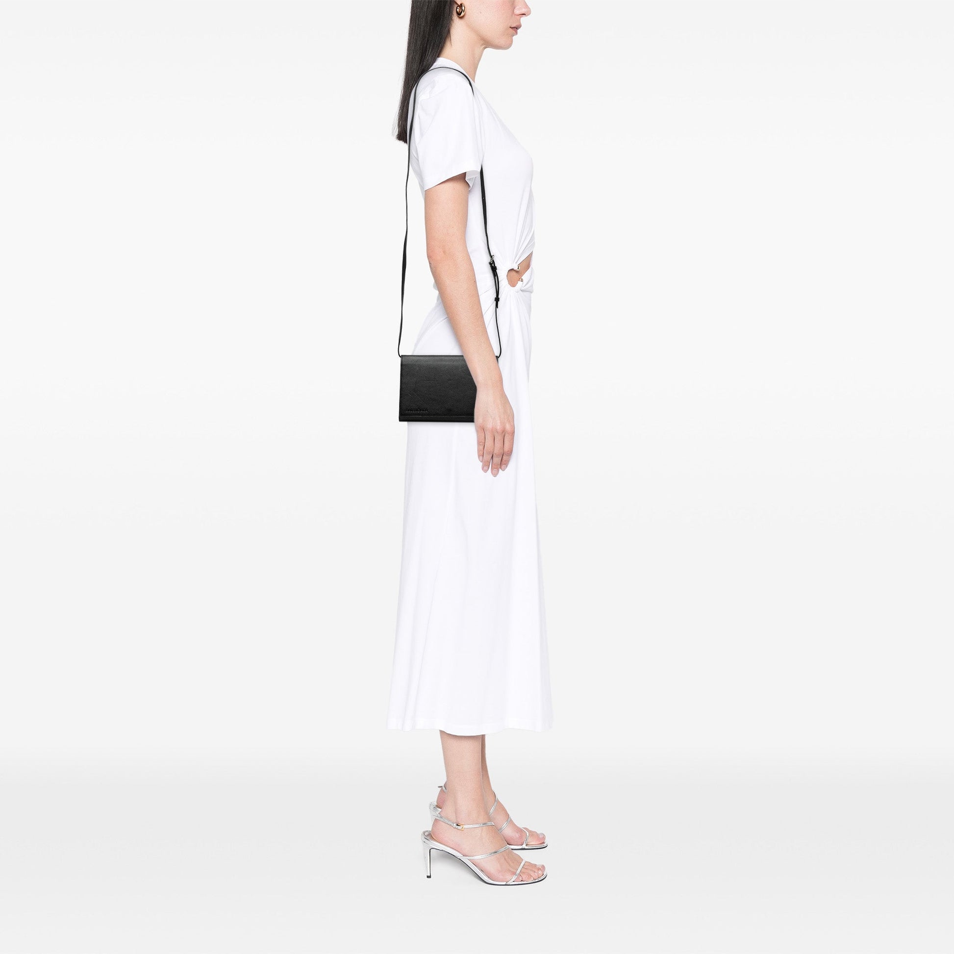 Balenciaga Small Leather Logo Flap Crossbody