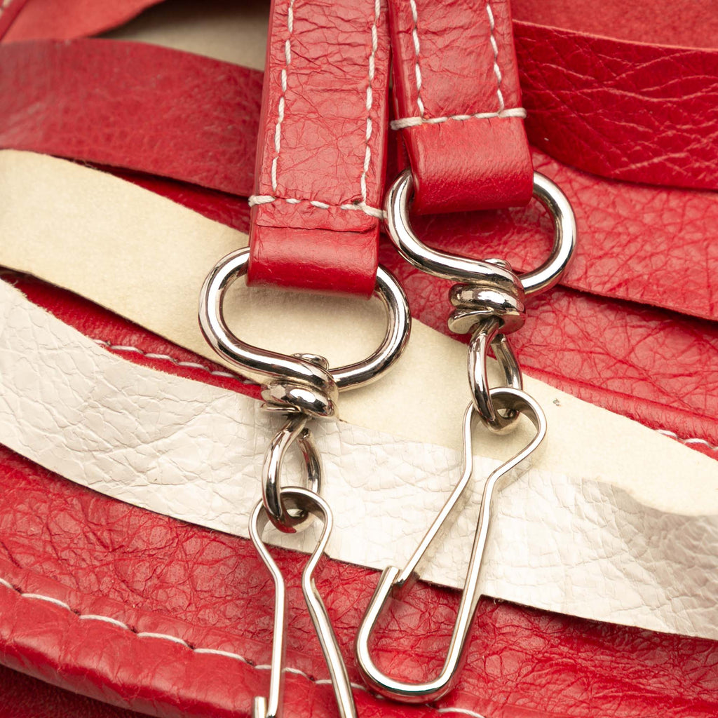 Balenciaga XXS Lambskin Fringe Bazar Shopper Satchel