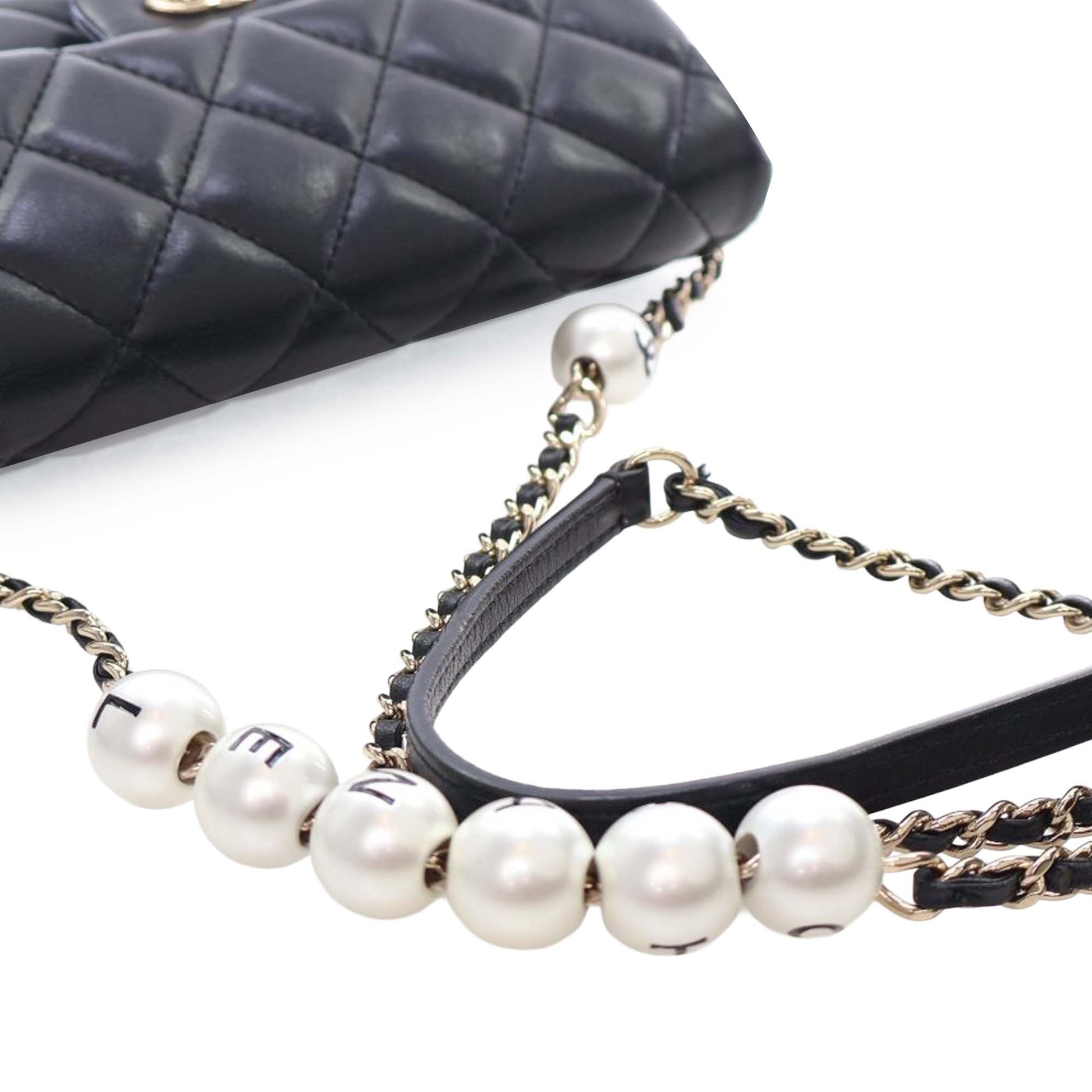 Chanel Small Quilted Lambskin My Precious Pearls Chain Flap
