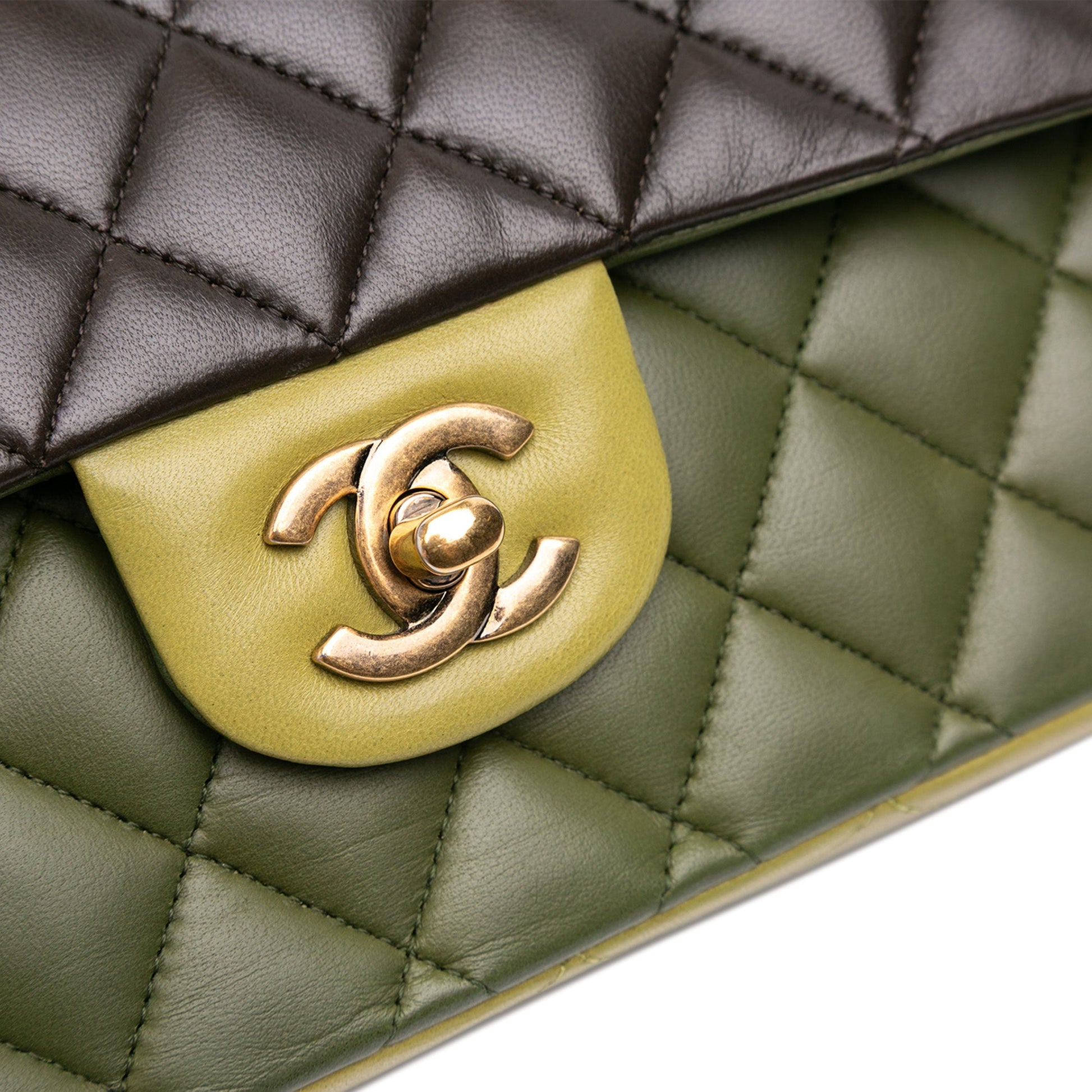 Chanel Medium Classic Tricolor Lambskin Double Flap