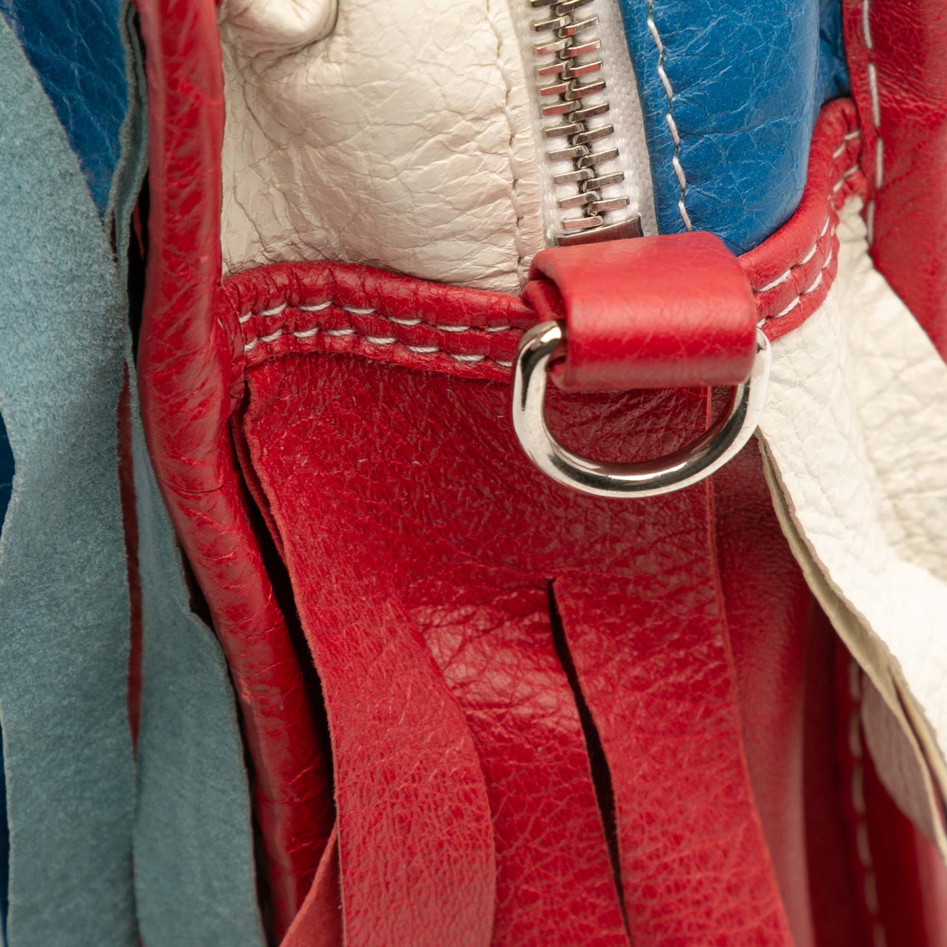 Balenciaga XXS Lambskin Fringe Bazar Shopper Satchel